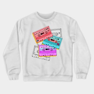 Casette tapes (for light background) Crewneck Sweatshirt